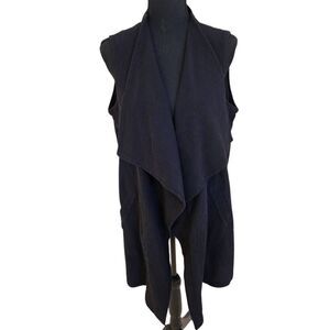 Focus Casual Lite Womens Waterfall Open Draped Preshrunk Cotton Tunic Vest Small